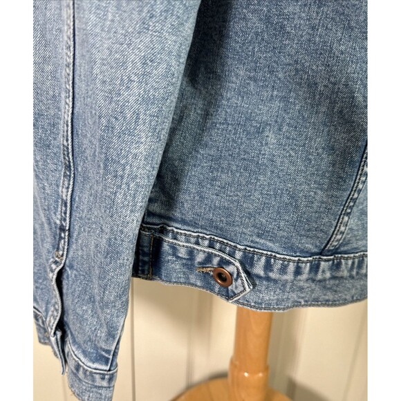 KUT From the Kloth Emma Boyfriend Denim Jean Jacket Womens Sz M Pink Fur Collar - Picture 10 of 16